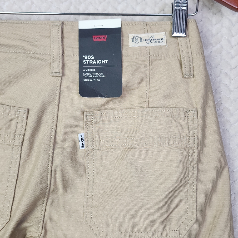 Levis Premium 90s Straight Tan Pants Women's 23x30 NWT